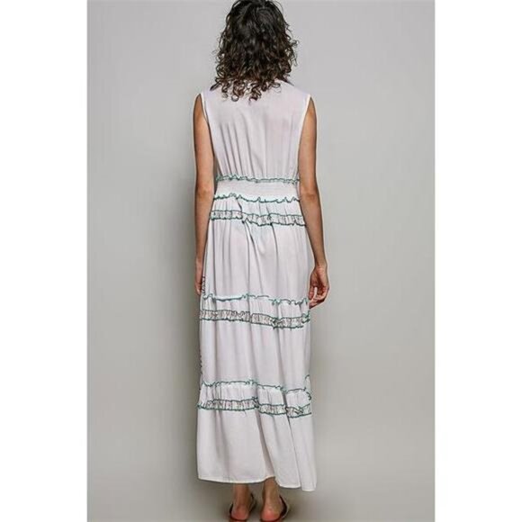 POL Floral Printed Sleeveless Tiered Dress with Smocked Waistband - Picture 5 of 6